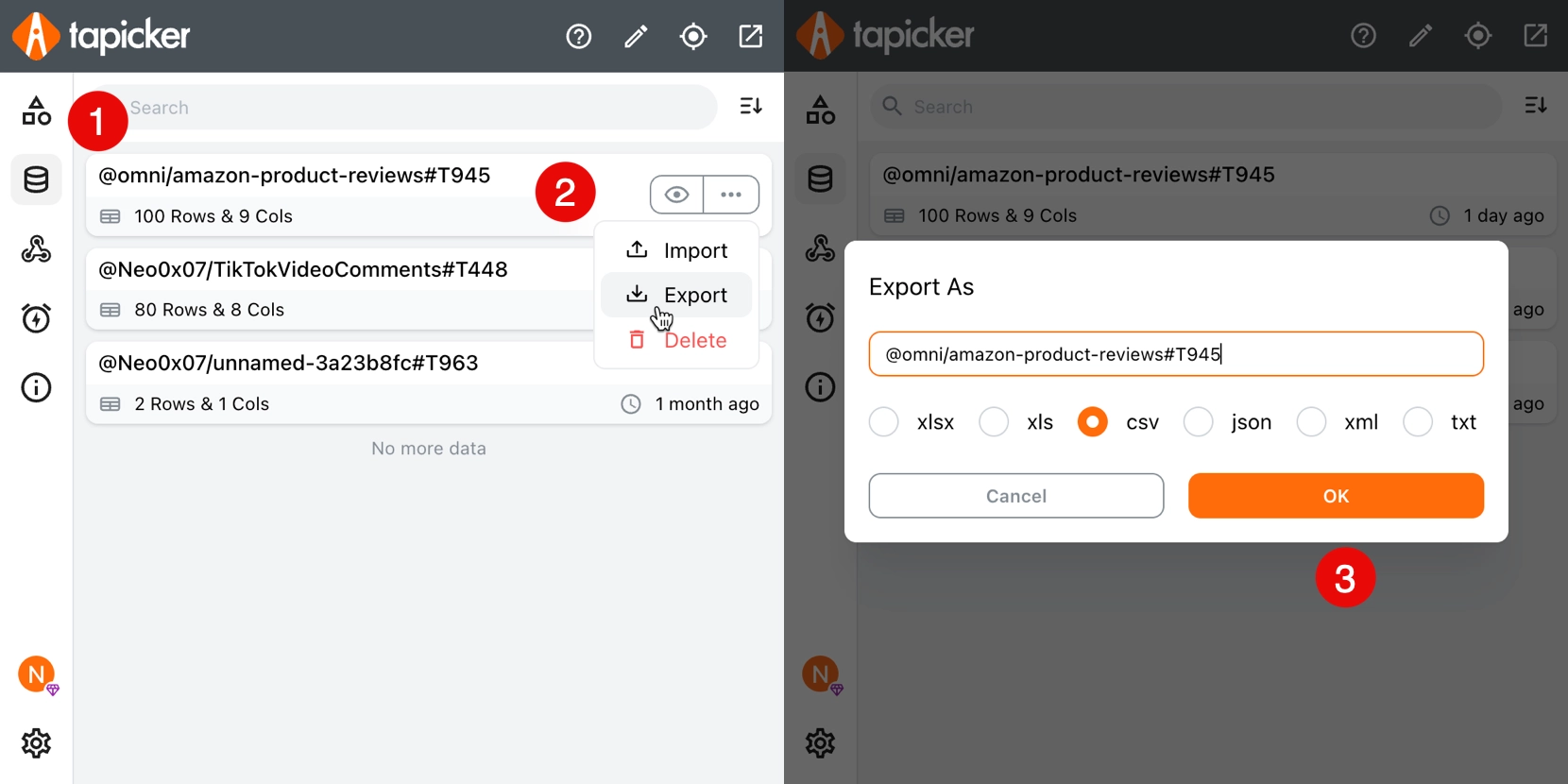 export-data